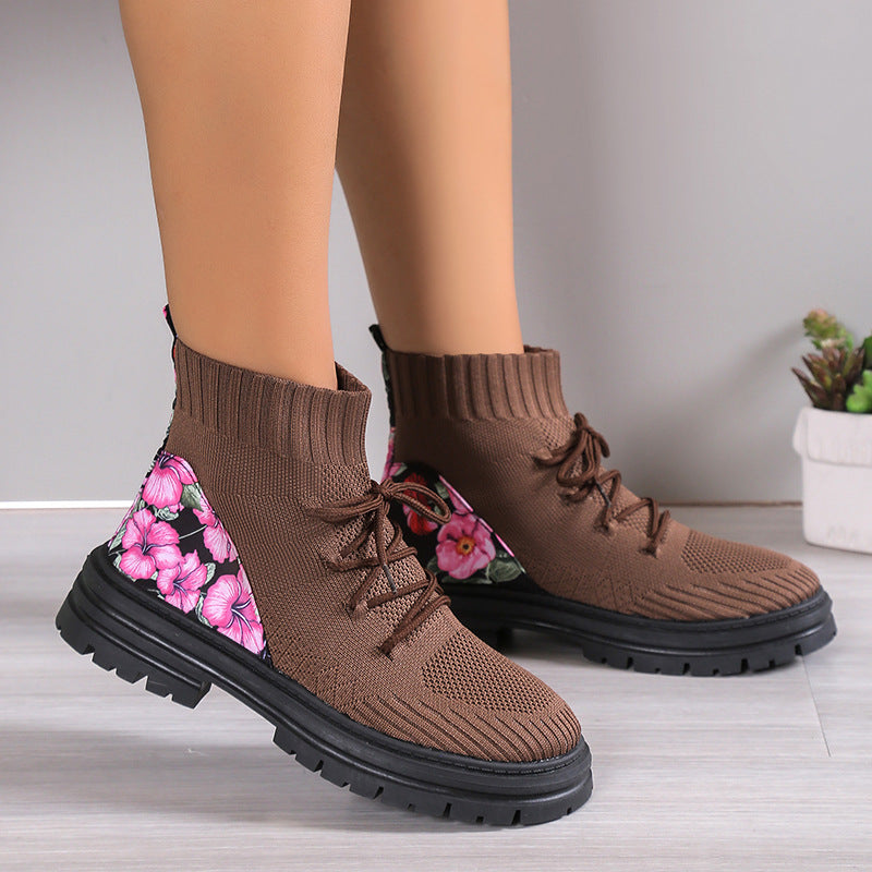 Ortho Welt Orthopedic Boots - Floral Knit Comfort