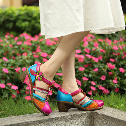 Ortho Welt Retro Sandals - Orthopedic Floral Wedge