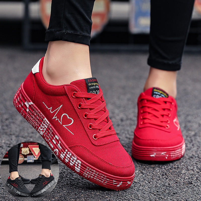 Ortho Welt Love Print Canvas Shoes For Couples - Unique And Trendy