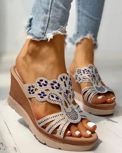Ortho Welt Keilsandalen Damen - Orthopedic Blumen Cut-Out