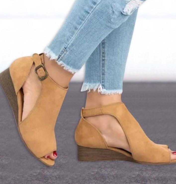Ortho Welt Damen Orthopädische Keilsandalen Offene Zehen