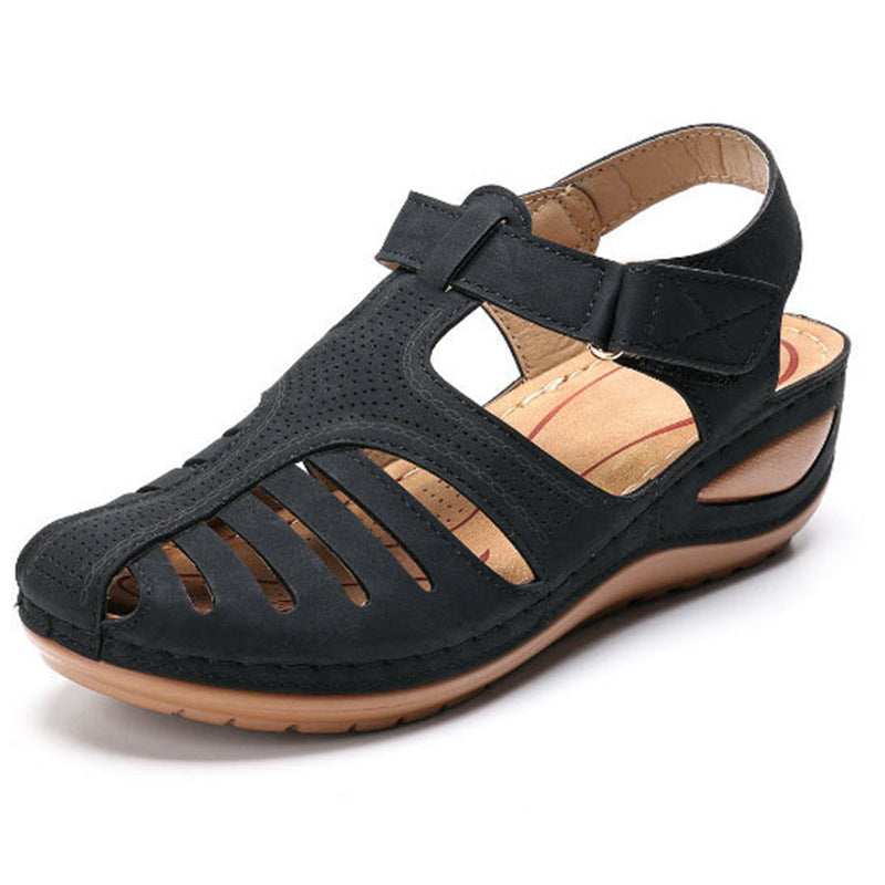 Ortho Welt Plus Size Retro Wedge Sandals - Comfort And Style