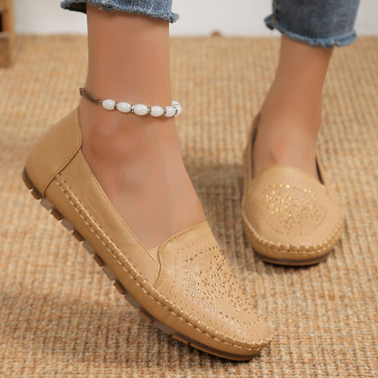 Ortho Welt Casual Gommino Handmade Shoes In Solid Color