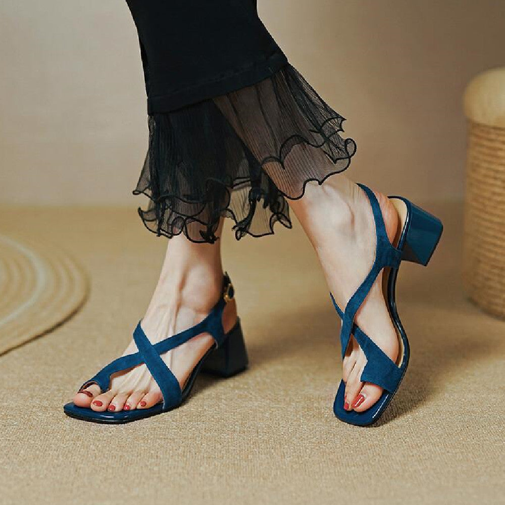 Ortho Welt Chunky Heeled Sandals With Criss-Cross Straps