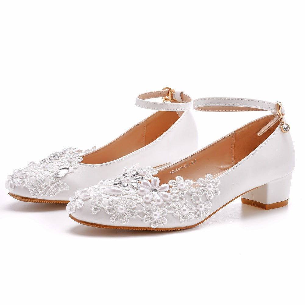 Ortho Welt Lace Bridal Shoes For Pregnant Women