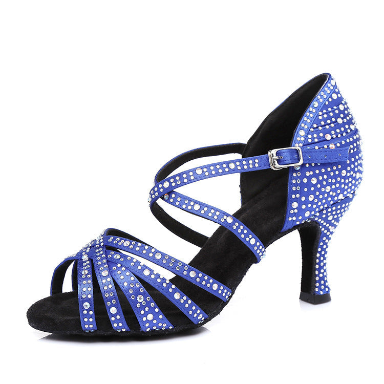 Ortho Welt Latin Dance Shoes With Rhinestones - Unique Elegance