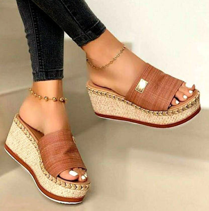 Ortho Welt Platform Wedge Sandals - Unique Elegance