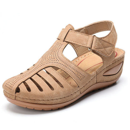 Ortho Welt Plus Size Retro Wedge Sandals - Comfort And Style