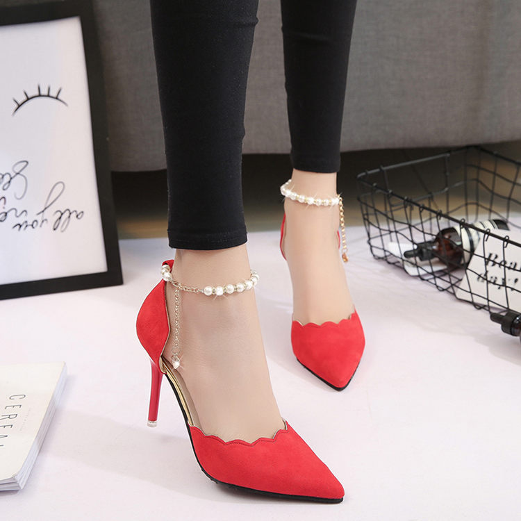 Ortho Welt New Stiletto Heel Sandals With Unique Chain