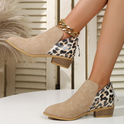 Ortho Welt Leopard Boots - Orthopedic Block Heel Comfort