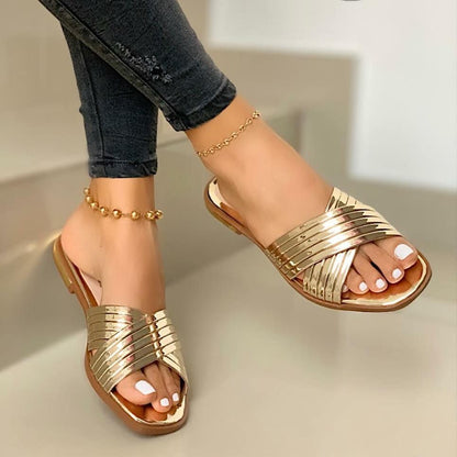 Ortho Welt Comfortable Flat Slippers  - Unique Elegance