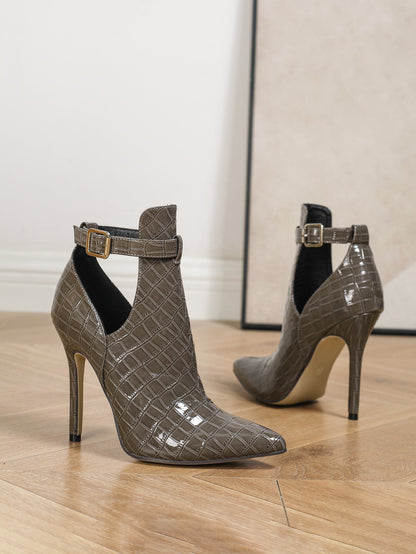 Ortho Welt Cut-Out Stiletto Sandals With Unique Buckle Design