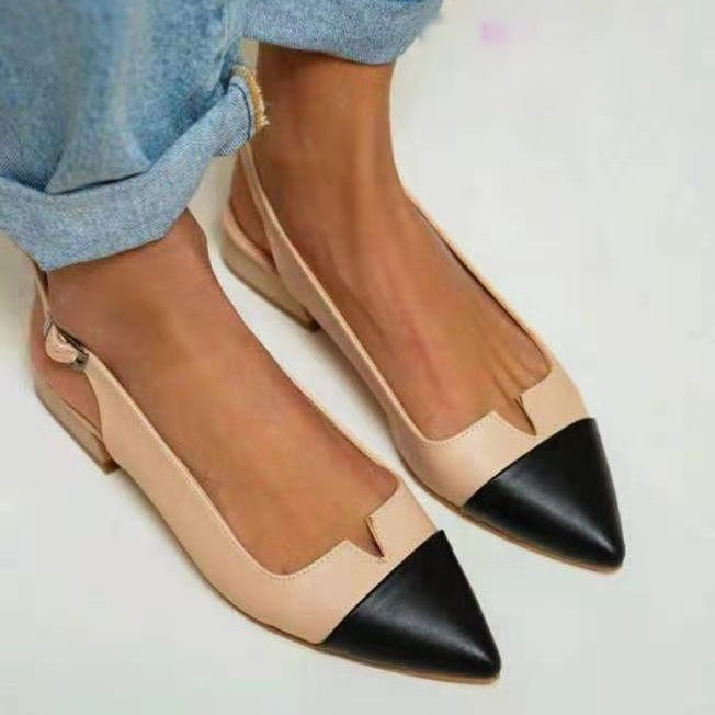 Ortho Welt Pointed Flats - Orthopedic Color Block Comfort
