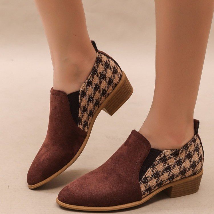 Ortho Welt Retro Slip-On Shoes In Block Color