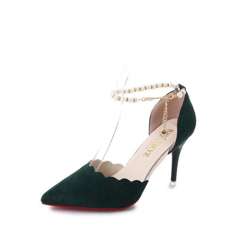Ortho Welt New Stiletto Heel Sandals With Unique Chain