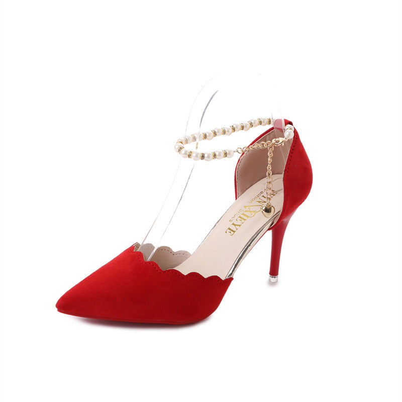 Ortho Welt New Stiletto Heel Sandals With Unique Chain
