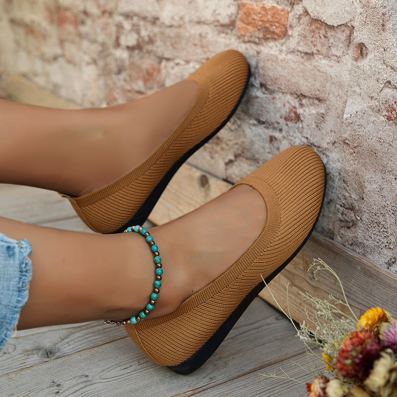 Ortho Welt Comfortable Flat Shoes In Knitted Mesh