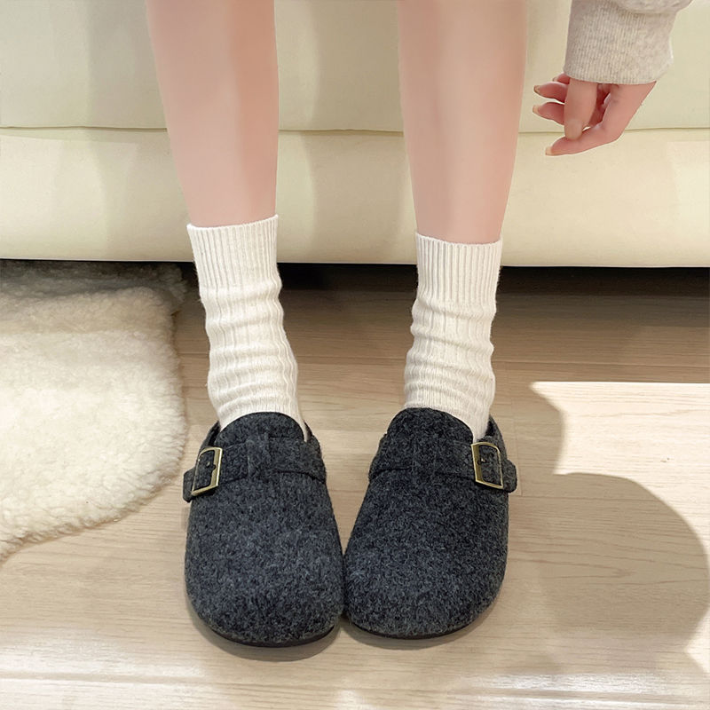 Ortho Welt Wool And Cotton Slippers - Casual Elegance