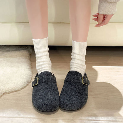 Ortho Welt Wool And Cotton Slippers - Casual Elegance