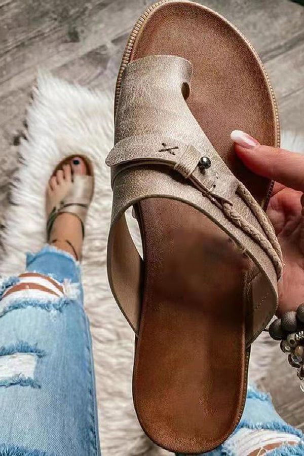 Aria | Orthopädische Leder-Sandalen zum Hineinschlüpfen mit verstellbarem Riemen