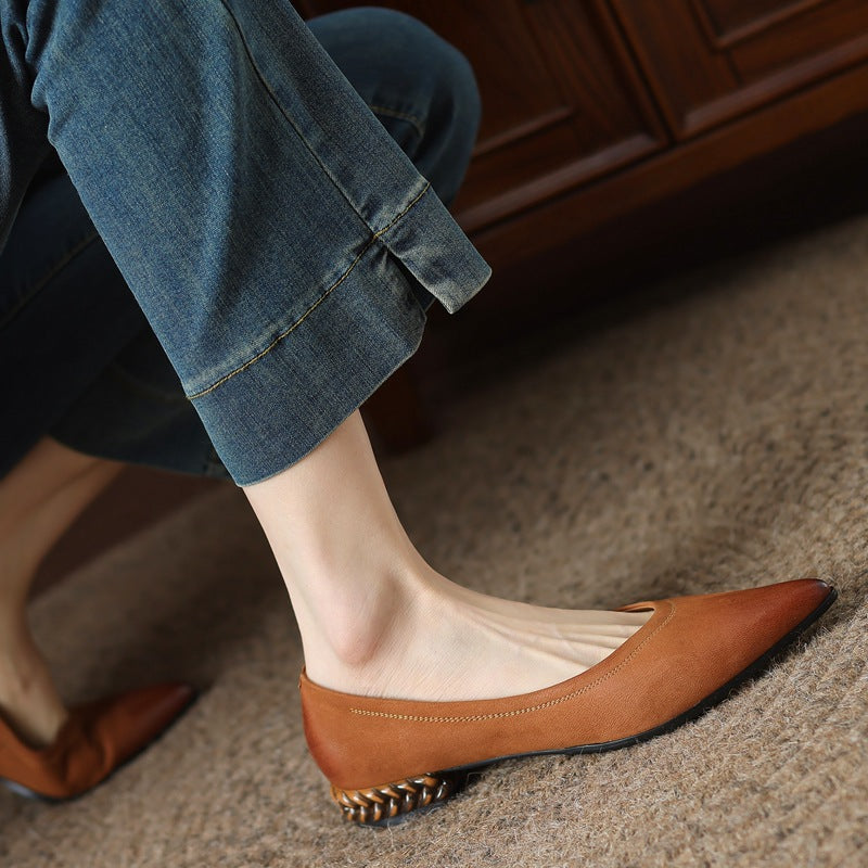 Ortho Welt Orthopedic Low-Cut Pointed Toe Shoes - Comfort