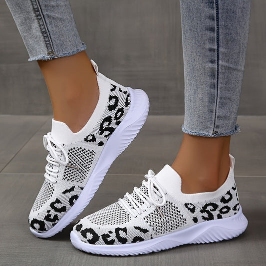Ortho Welt White Leopard Print Sneakers - Unique And Stylish