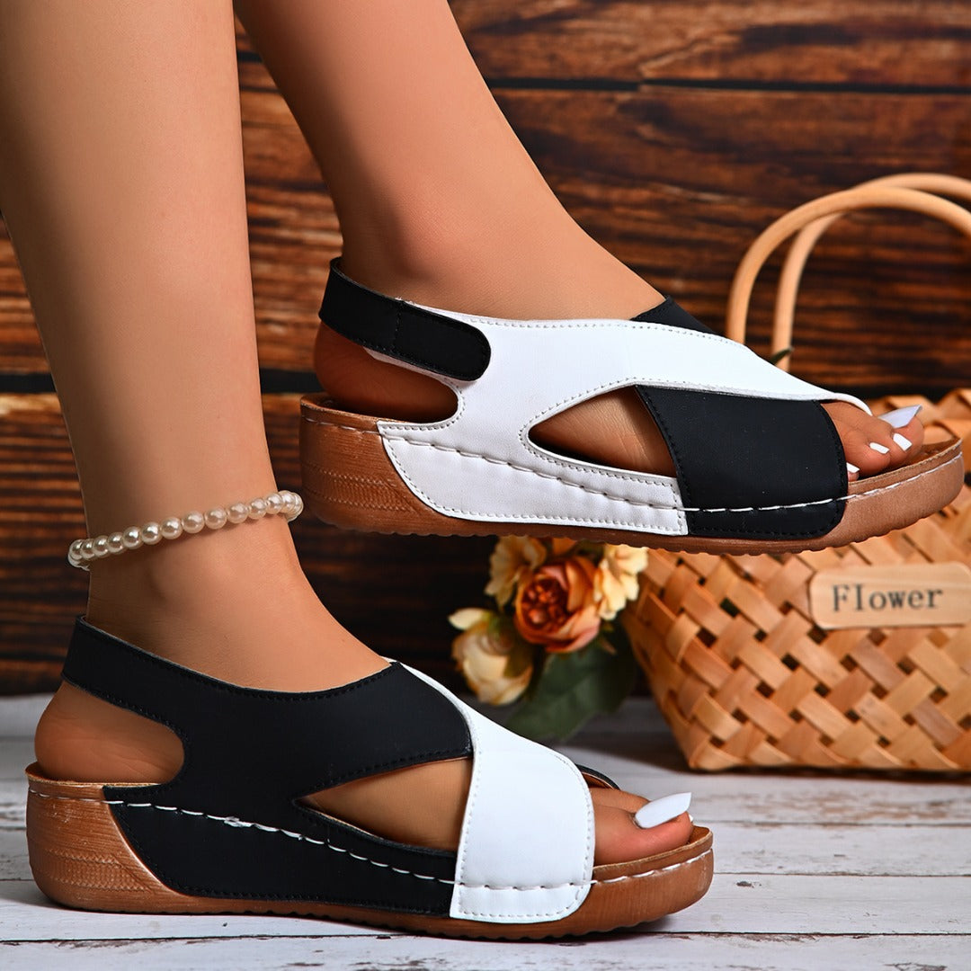 Ortho Welt Damen-Sandalen - Orthopädisch Farbblock Komfort