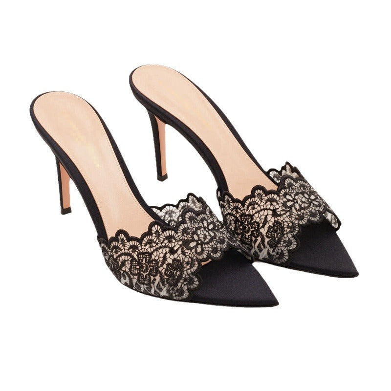 Ortho Welt Lace-Up Stiletto Heels - Unique Elegance