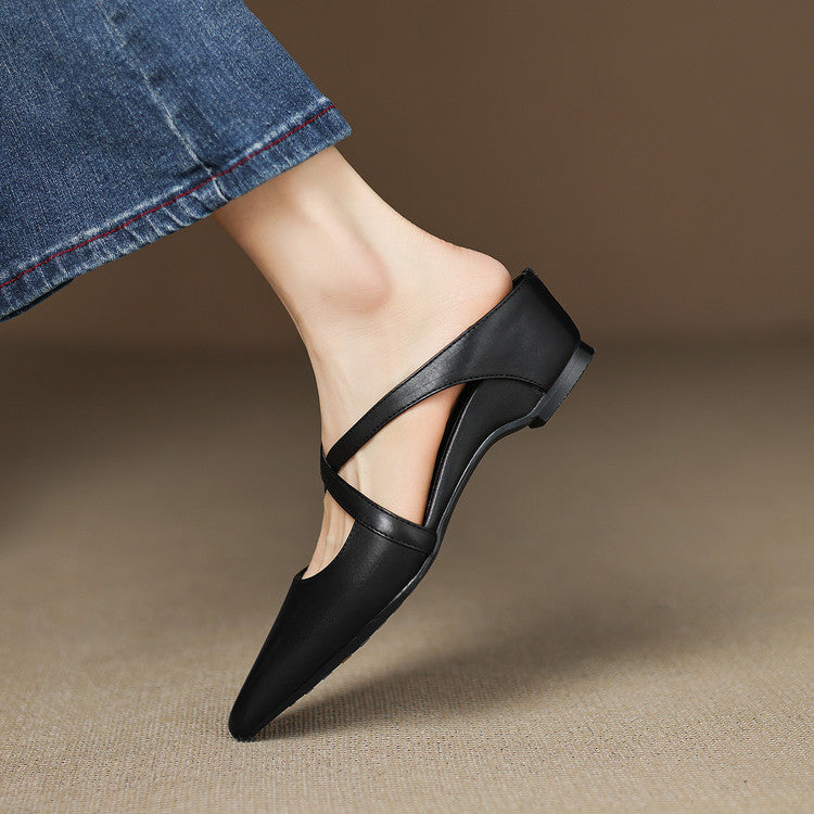 Ortho Welt Leder-Mules – Orthopedic Komfort, Spitze Form