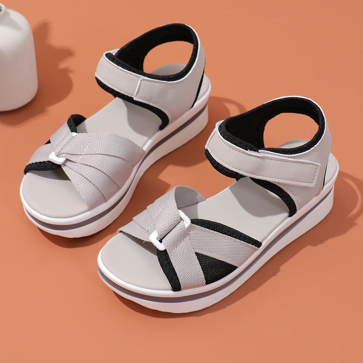 Ortho Welt Summer Mesh Sandals With Thick Sole And Velcro