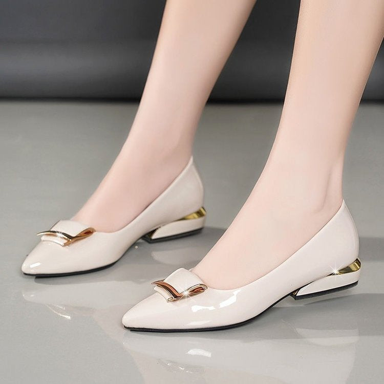 Ortho Welt Soft Leather Pumps With Chunky Heel