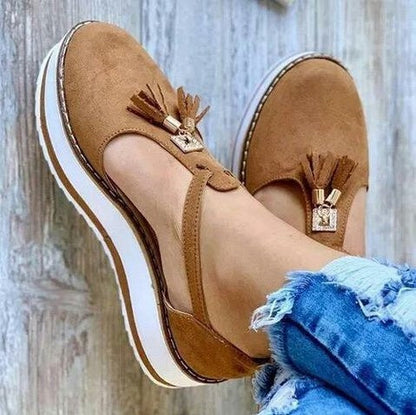 Ortho Welt Fringe Flat Shoes - Spring Elegance