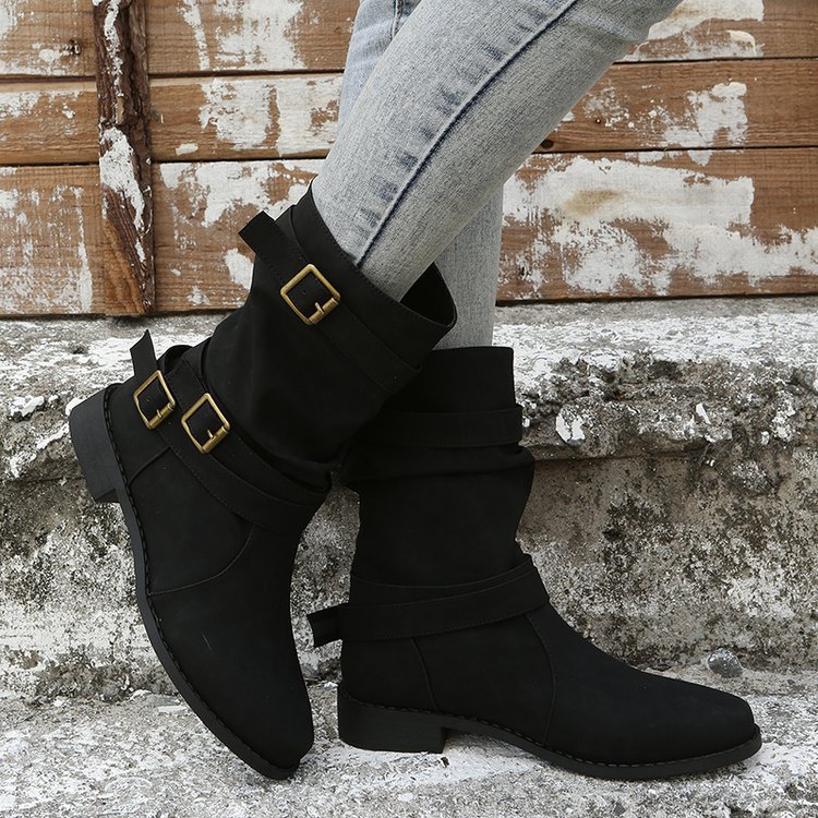 Ortho Welt Vintage Low Heel Boots With Adjustable Buckle