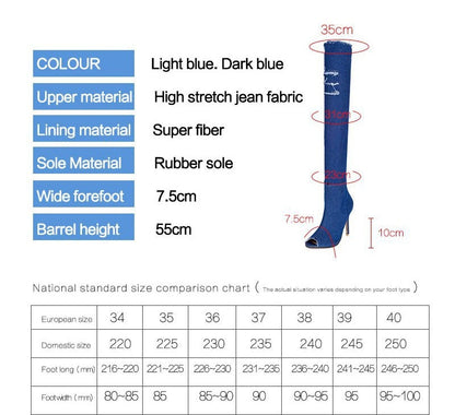 Ortho Welt Unique Stretch Denim Boots - Fish Mouth Cow