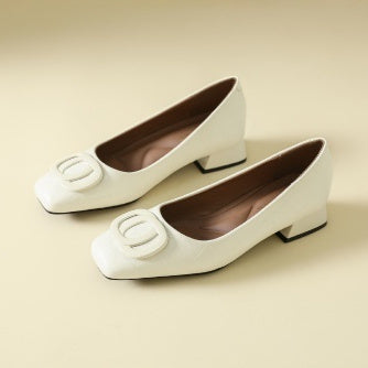 Ortho Welt Lederpumps – Orthopedic, Square Toe, Low Heel