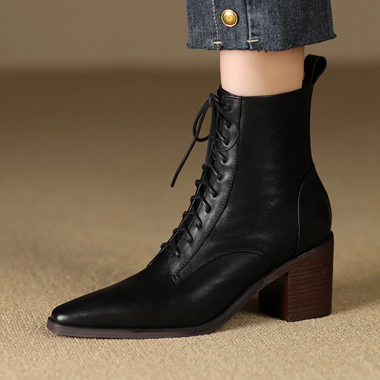 Ortho Welt Ankle Boots - Orthopedic Thick Heel Comfort