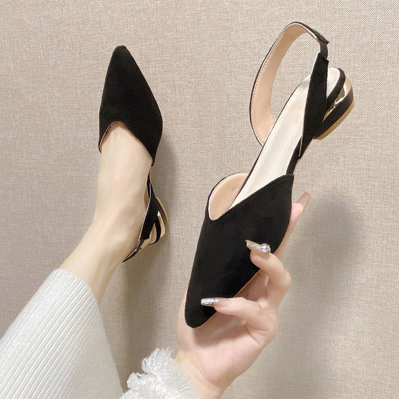 Ortho Welt Plus Size Open Low Heel Sandals