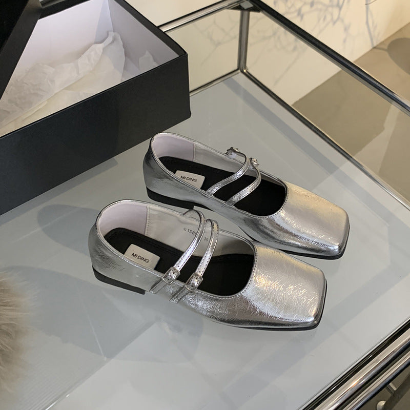 Ortho Welt Silver Orthopedic Flats - Elegant & Lightweight