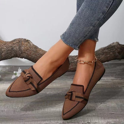 Ortho Welt Pointed Toe Flat Shoes With Bow