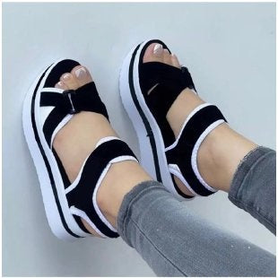 Ortho Welt Bandage Design Platform Sandals - Unique Summer