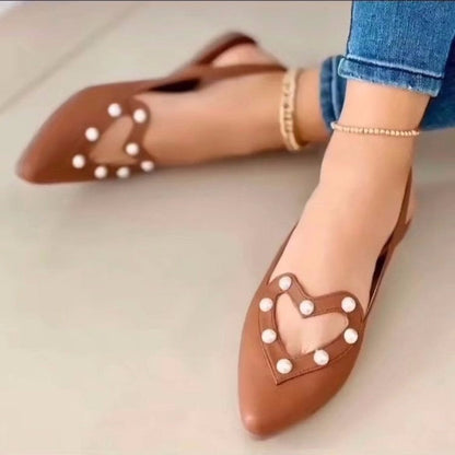 Ortho Welt Flat Heel Sandals With Pearls - Unique And Elegant