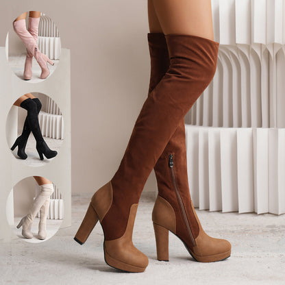 Ortho Welt VelourRise Overknee Boots - Orthopedic Heel