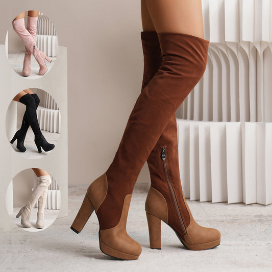 Ortho Welt VelourRise Overknee Boots - Orthopedic Heel
