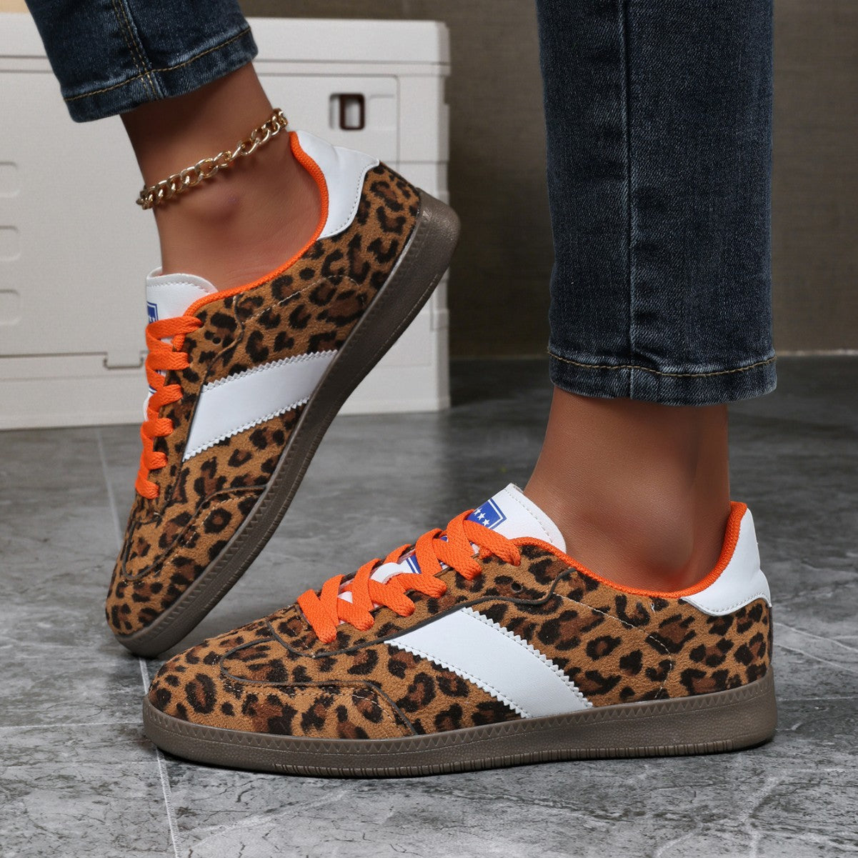 Ortho Welt Leopard Print Flat Sneakers - Unique And Comfortable Style