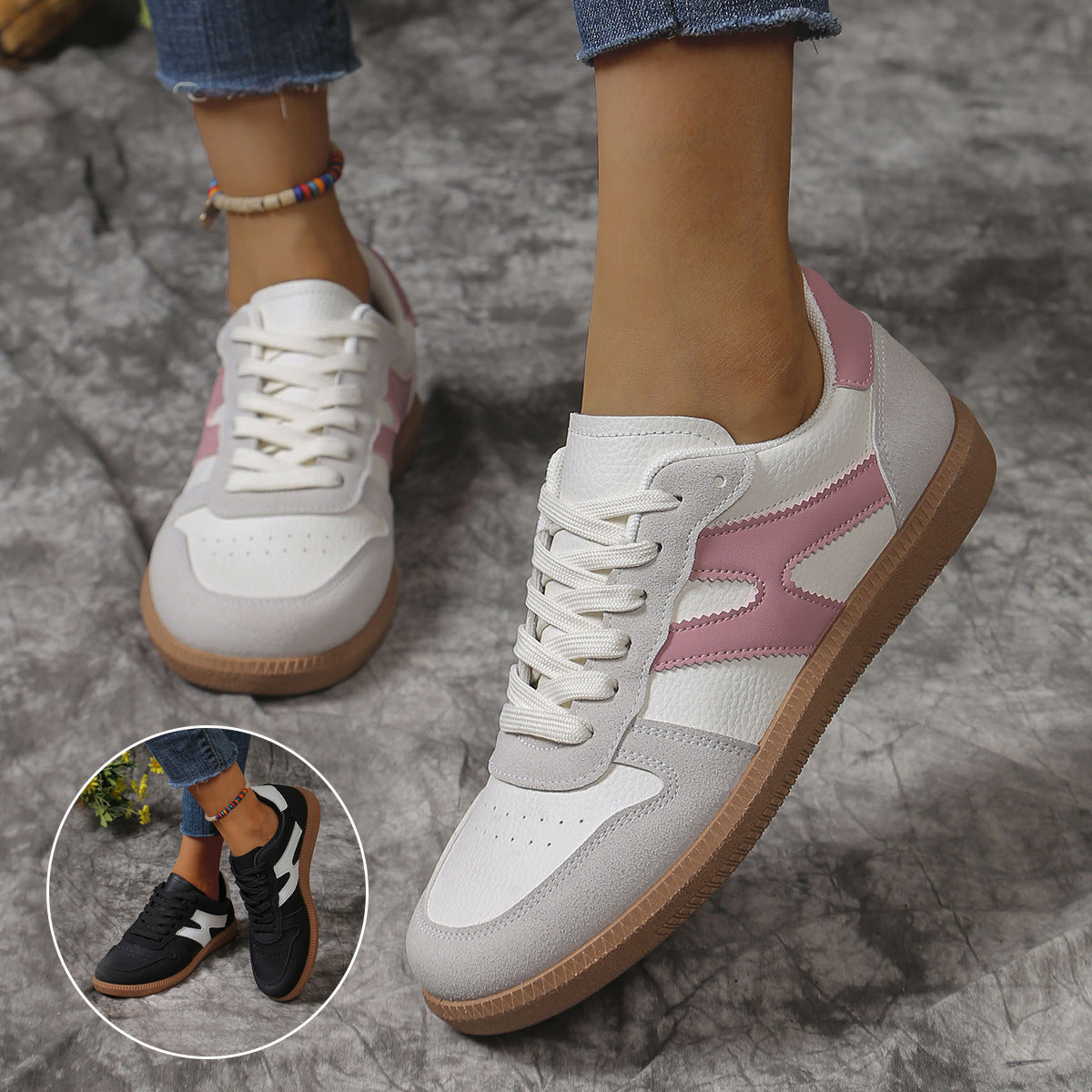 Ortho Welt Unique Colorblock Flat Shoes  -