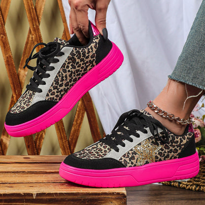 Ortho Welt Unique Leopard Print Sneakers For Men And Women - Retro Style