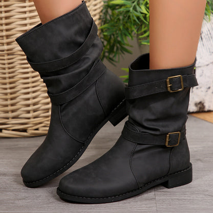 Ortho Welt Barrel Boots - Orthopedic Vintage Buckle Style