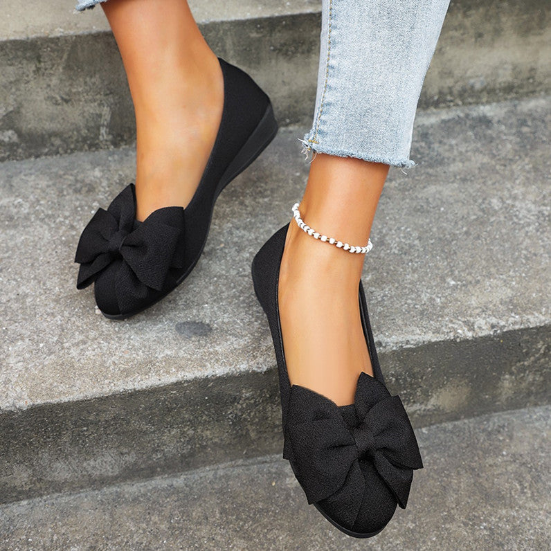 Ortho Welt New Flat Shoes With Bow - Casual Elegance