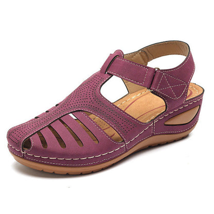 Ortho Welt Plus Size Retro Wedge Sandals - Comfort And Style