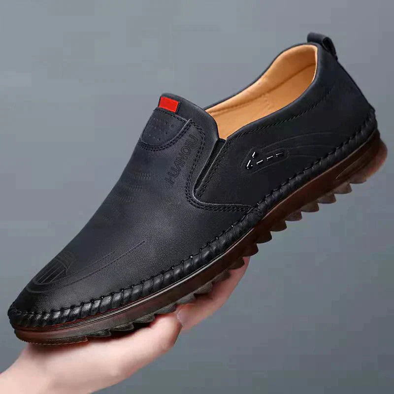 Ortho Welt Herren-Slipper Leder - Orthopedic Rutschfest
